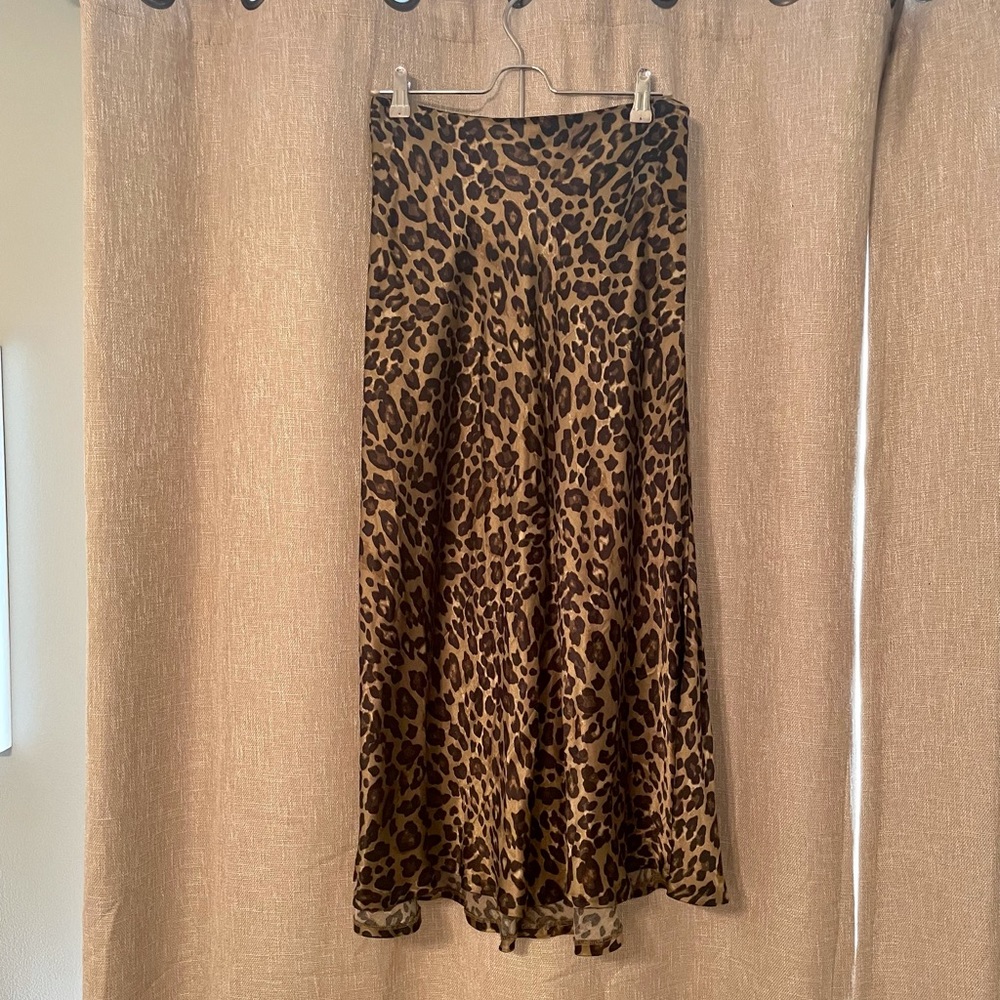 ZARA Cheetah Print Midi Skirt